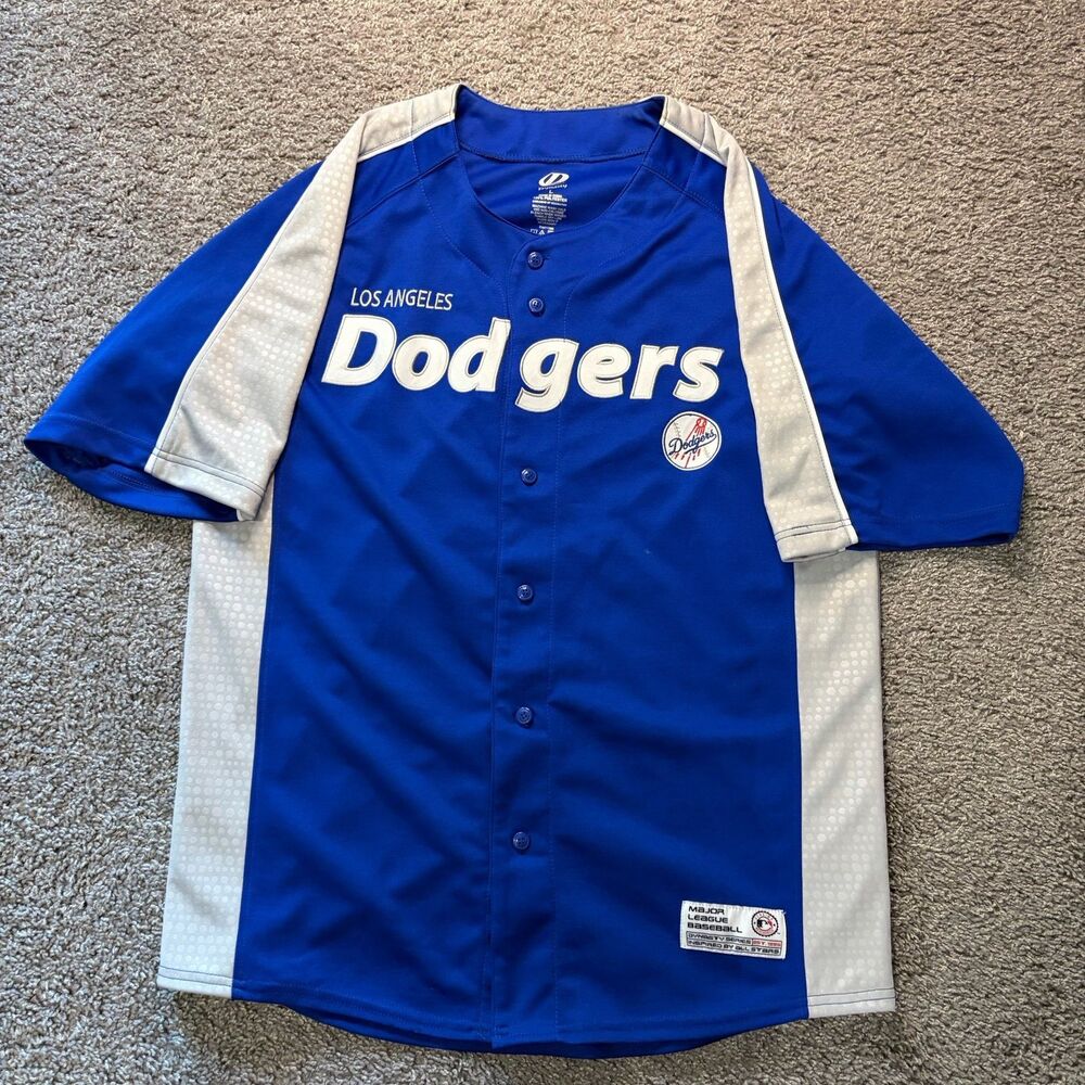 Los Angeles Dodgers Button Up Jersey Dynasty Embroidered MLB Men’s Large